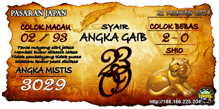 Prediksi Togel Japan Sabtu 21 Desember 2024