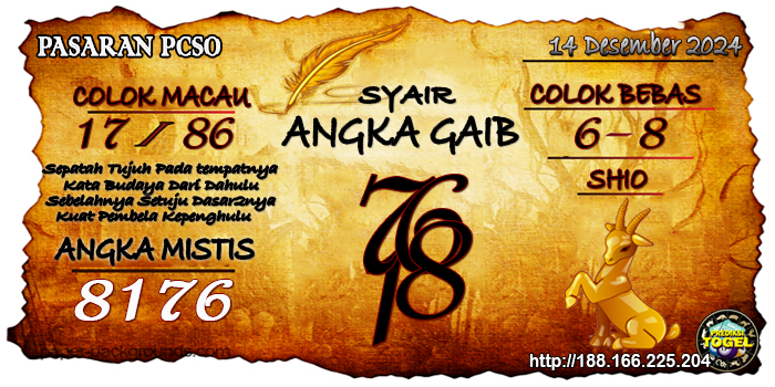 Prediksi Togel Pcso Sabtu 14 Desember 2024