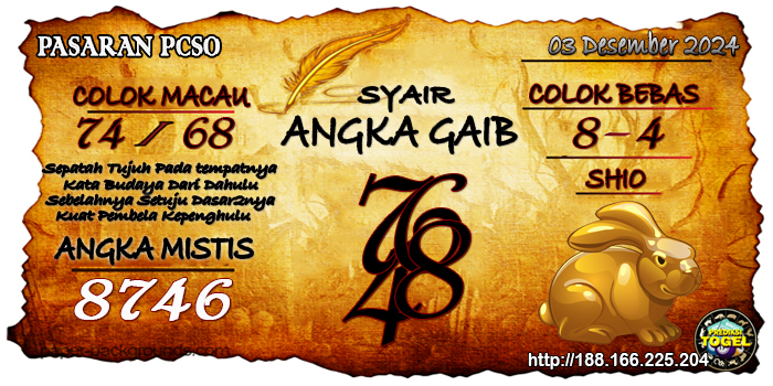 Prediksi Togel Pcso Selasa 03 Desember 2024