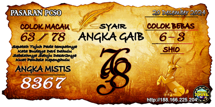 Prediksi Togel Pcso Jumat 20 Desember 2024