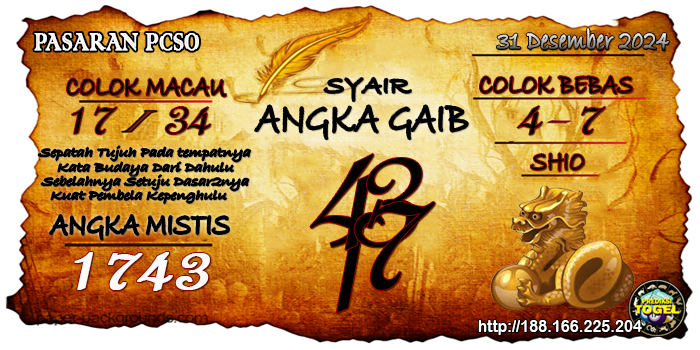 Prediksi Togel Pcso Selasa 31 Desember 2024