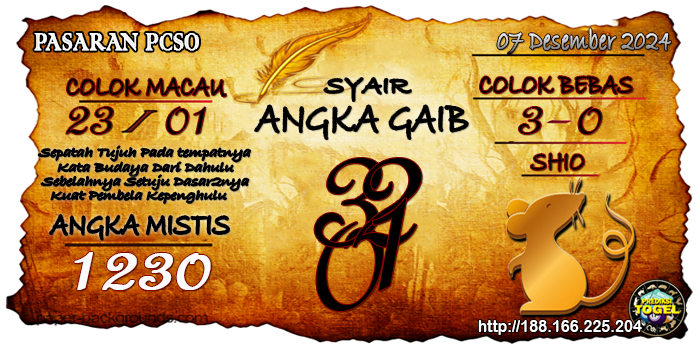 Prediksi Togel Pcso Sabtu 07 Desember 2024