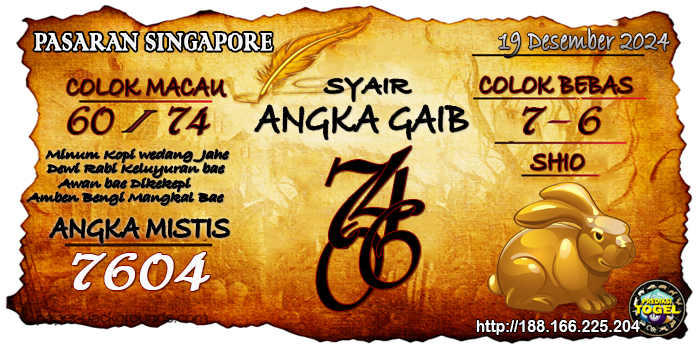 Prediksi Togel Singapore Kamis 19 Desember 2024