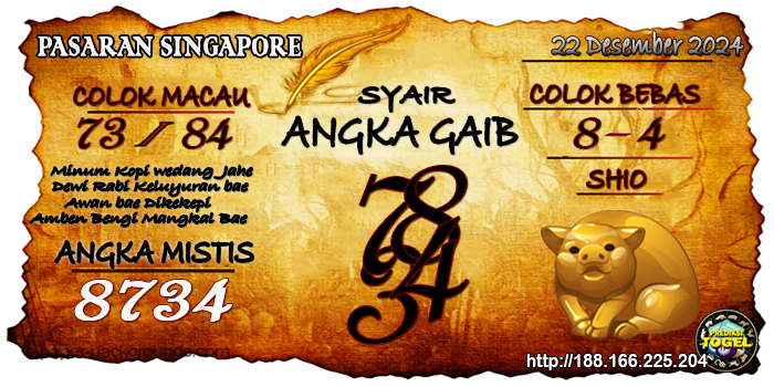 Prediksi Togel Singapore Minggu 22 Desember 2024