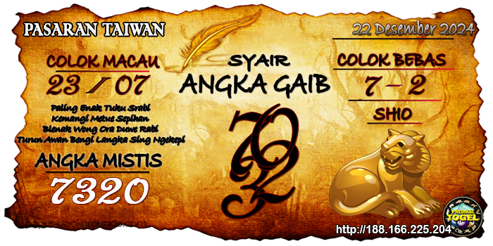 Prediksi Togel Taiwan Minggu 22 Desember 2024