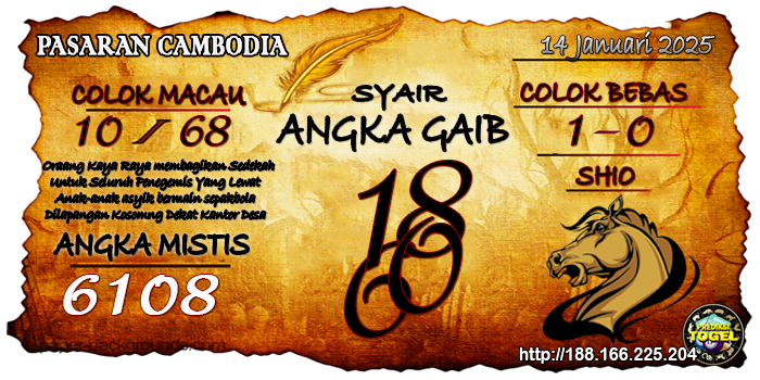 Prediksi Togel Cambodia Selasa 14 Januari 2025