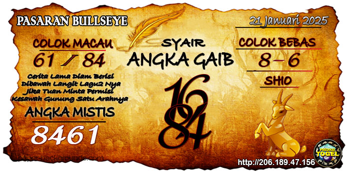 Prediksi Togel Bullseye Selasa 21 Januari 2025