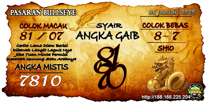 Prediksi Togel Bullseye Minggu 05 Januari 2025