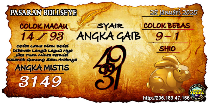 Prediksi Togel Bullseye Selasa 28 Januari 2025