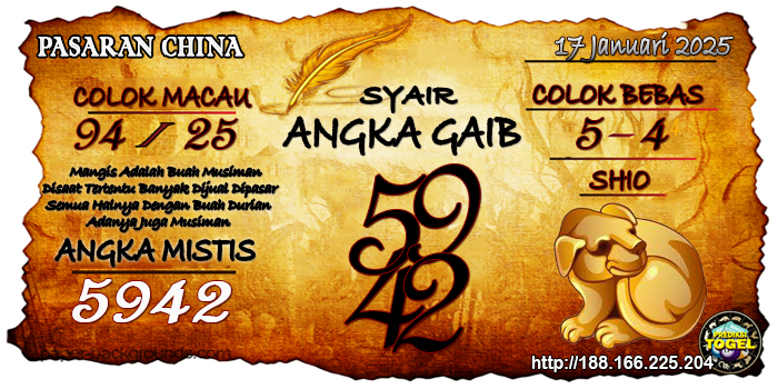 Prediksi Togel China Jumat 17 Januari 2025