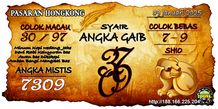 Prediksi Togel Hongkong Kamis 09 Januari 2025