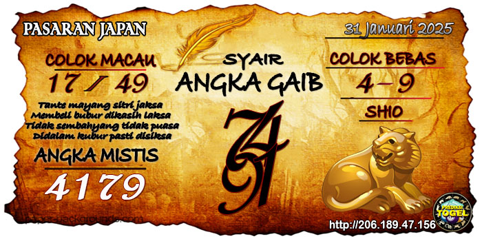 Prediksi Togel Japan Jumat 31 Januari 2025