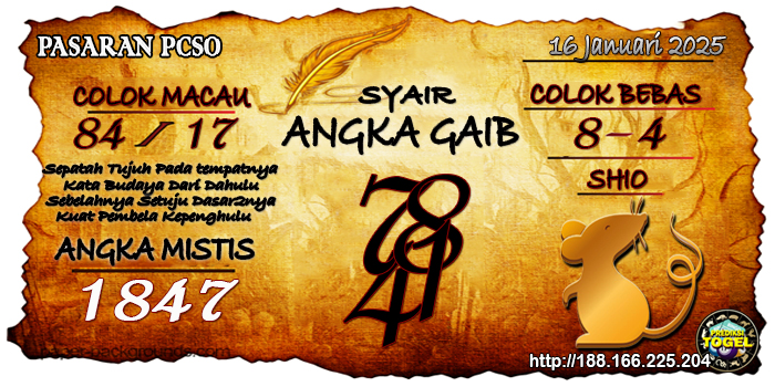 Prediksi Togel Pcso Kamis 16 Januari 2025