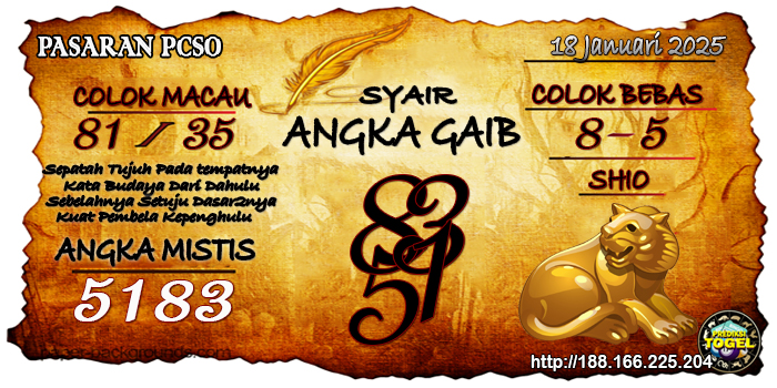 Prediksi Togel Pcso Sabtu 18 Januari 2025