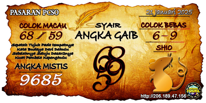 Prediksi Togel Pcso Selasa 21 Januari 2025