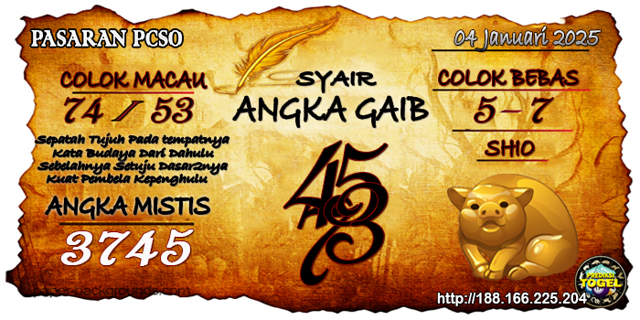 Prediksi Togel Pcso Sabtu 04 Januari 2025