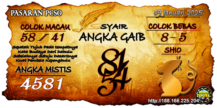 Prediksi Togel Pcso Kamis 09 Januari 2025