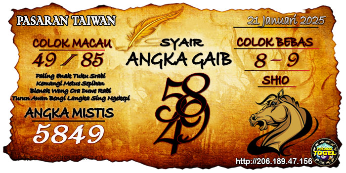 Prediksi Togel Taiwan Selasa 21 Januari 2025