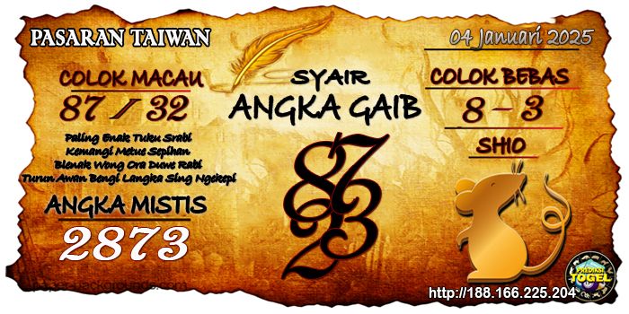 Prediksi Togel Taiwan Sabtu 04 Januari 2025