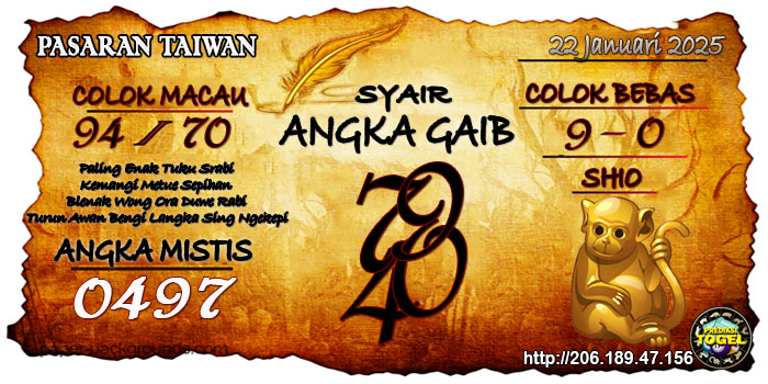 Prediksi Togel Taiwan Rabu 22 Januari 2025