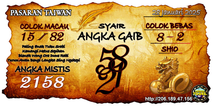 Prediksi Togel Taiwan Selasa 28 Januari 2025