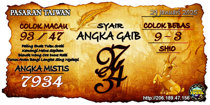 Prediksi Togel Taiwan Rabu 29 Januari 2025