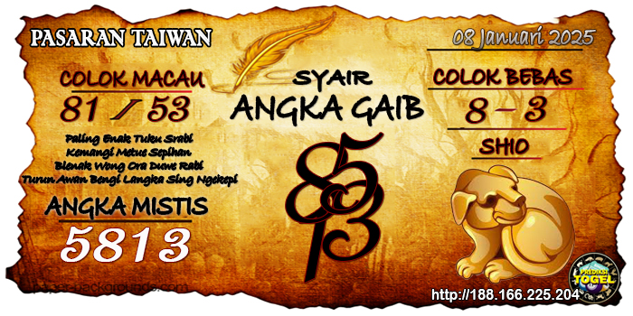 Prediksi Togel Taiwan Rabu 08 Januari 2025