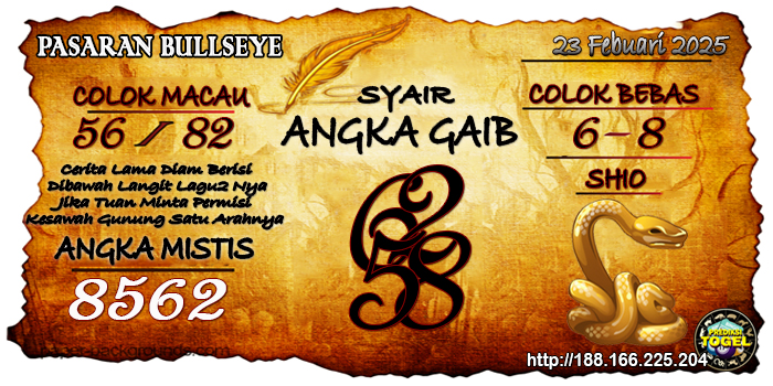 Prediksi Togel Bullseye Minggu 23 Februari 2025