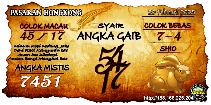 Prediksi Togel Hongkong Kamis 20 Februari 2025