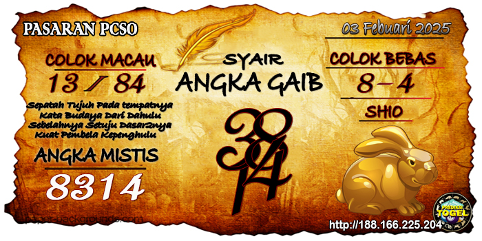 Prediksi Togel Pcso Senin 03 Februari 2025