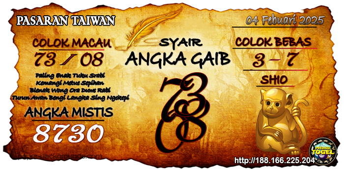 Prediksi Togel Taiwan Selasa 04 Februari 2025