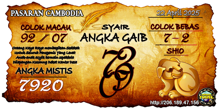 Prediksi Togel Cambodia Selasa 22 April 2025