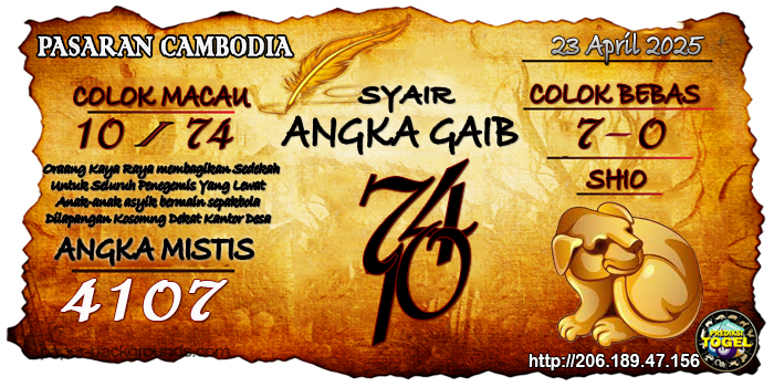 Prediksi Togel Cambodia Rabu 23 April 2025