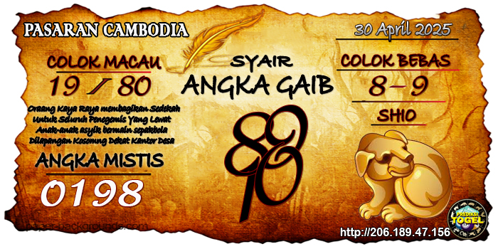 Prediksi Togel Cambodia Rabu 30 April 2025