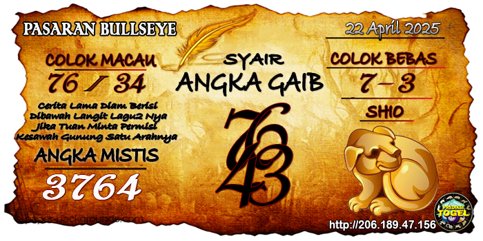 Prediksi Togel Bullseye Selasa 22 April 2025
