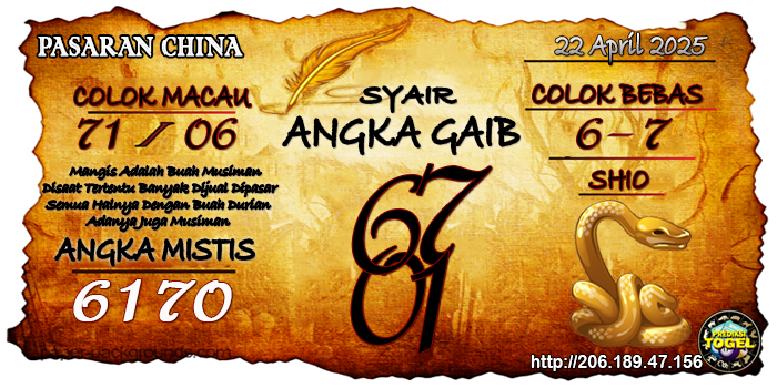 Prediksi Togel China Selasa 22 April 2025