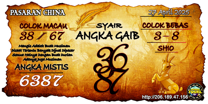 Prediksi Togel China Minggu 27 April 2025