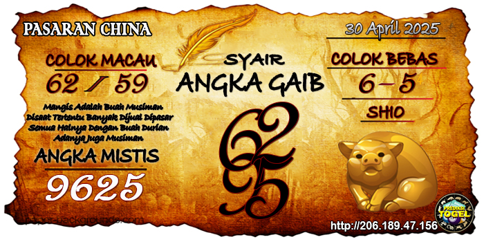Prediksi Togel China Rabu 30 April 2025