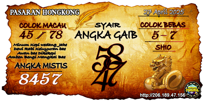 Prediksi Togel Hongkong Minggu 27 April 2025