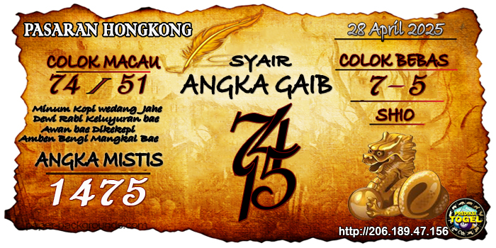 Prediksi Togel Hongkong Senin 28 April 2025