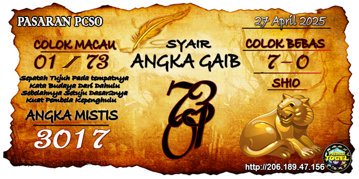 Prediksi Togel Pcso Minggu 27 April 2025
