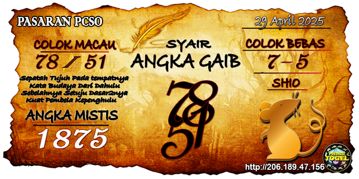 Prediksi Togel Pcso Selasa 29 April 2025