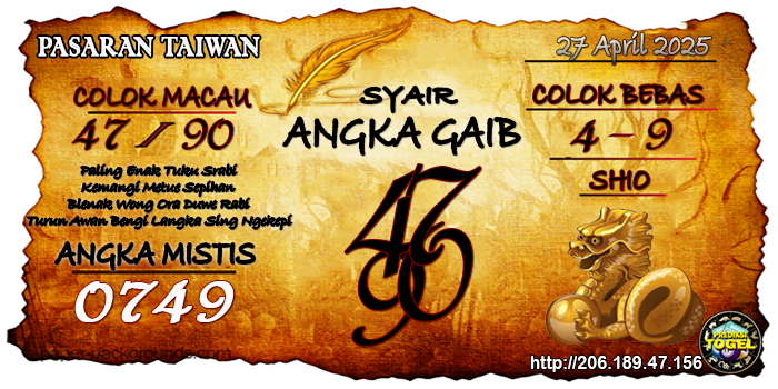 Prediksi Togel Taiwan Minggu 27 April 2025