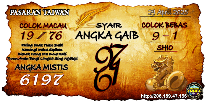 Prediksi Togel Taiwan Selasa 29 April 2025