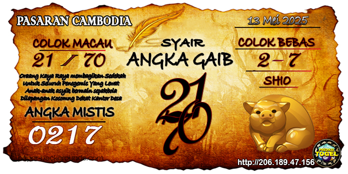 Prediksi Togel Cambodia Selasa 13 Mei 2025