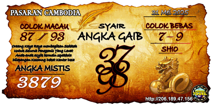 Prediksi Togel Cambodia Sabtu 31 Mei 2025