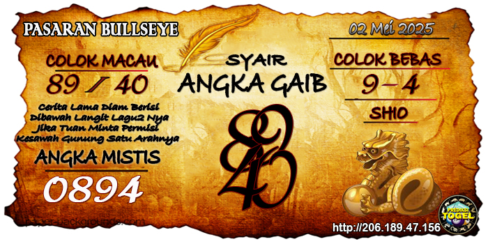 Prediksi Togel Bullseye Jumat 2 Mei 2025