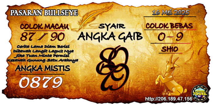 Prediksi Togel Bullseye Jumat 16 Mei 2025