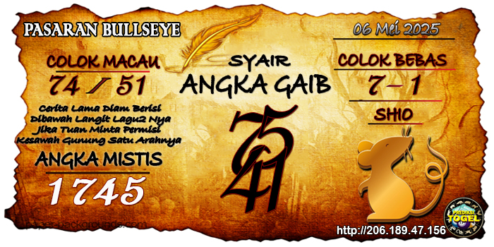 Prediksi Togel Bullseye Selasa 6 Mei 2025