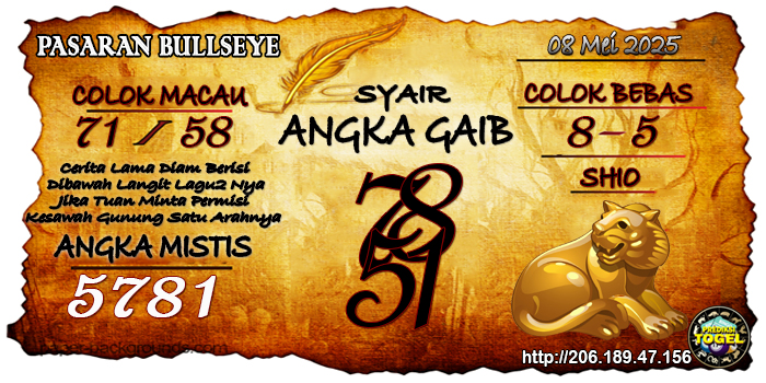 Prediksi Togel Bullseye Kamis 8 Mei 2025